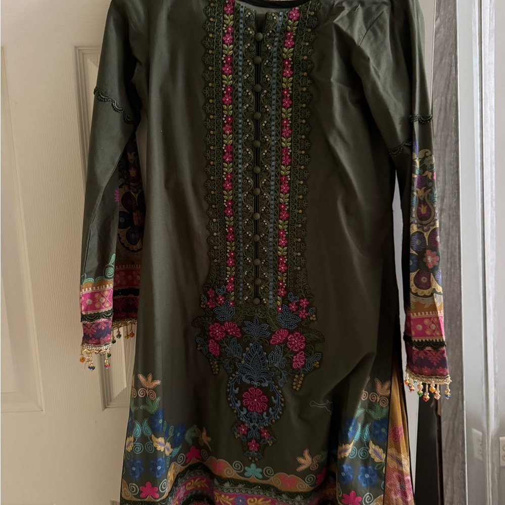 Maria B. Olive green 3pc suit